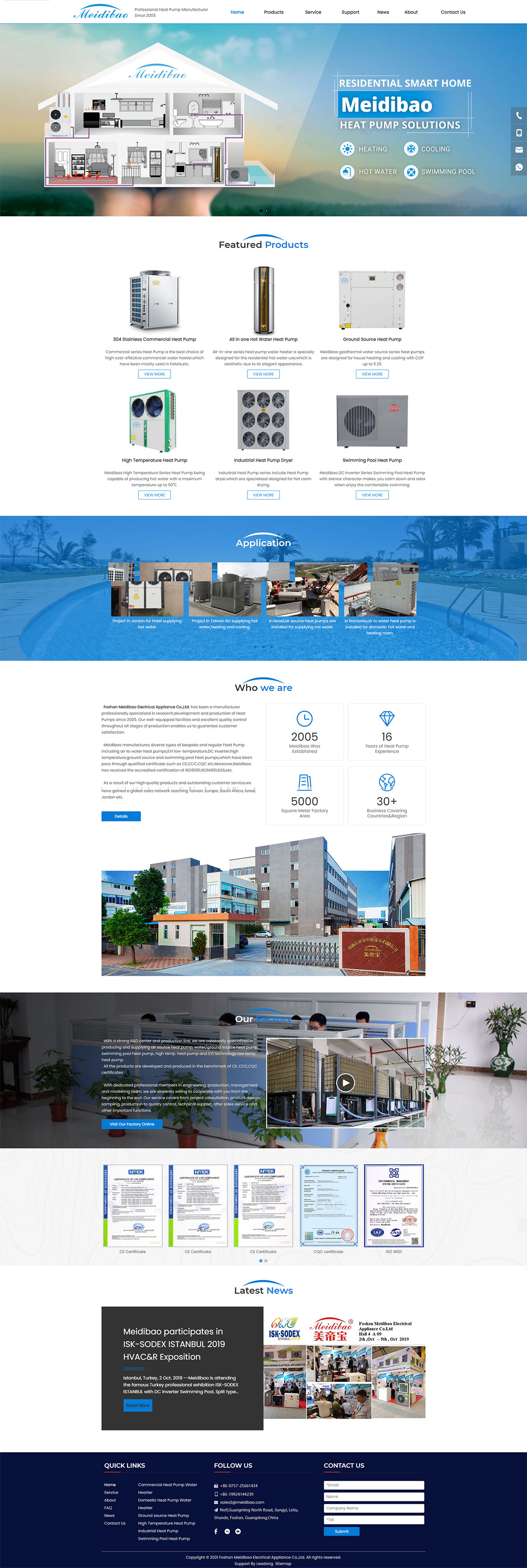 電器熱泵外貿(mào)網(wǎng)站建設(shè)案例