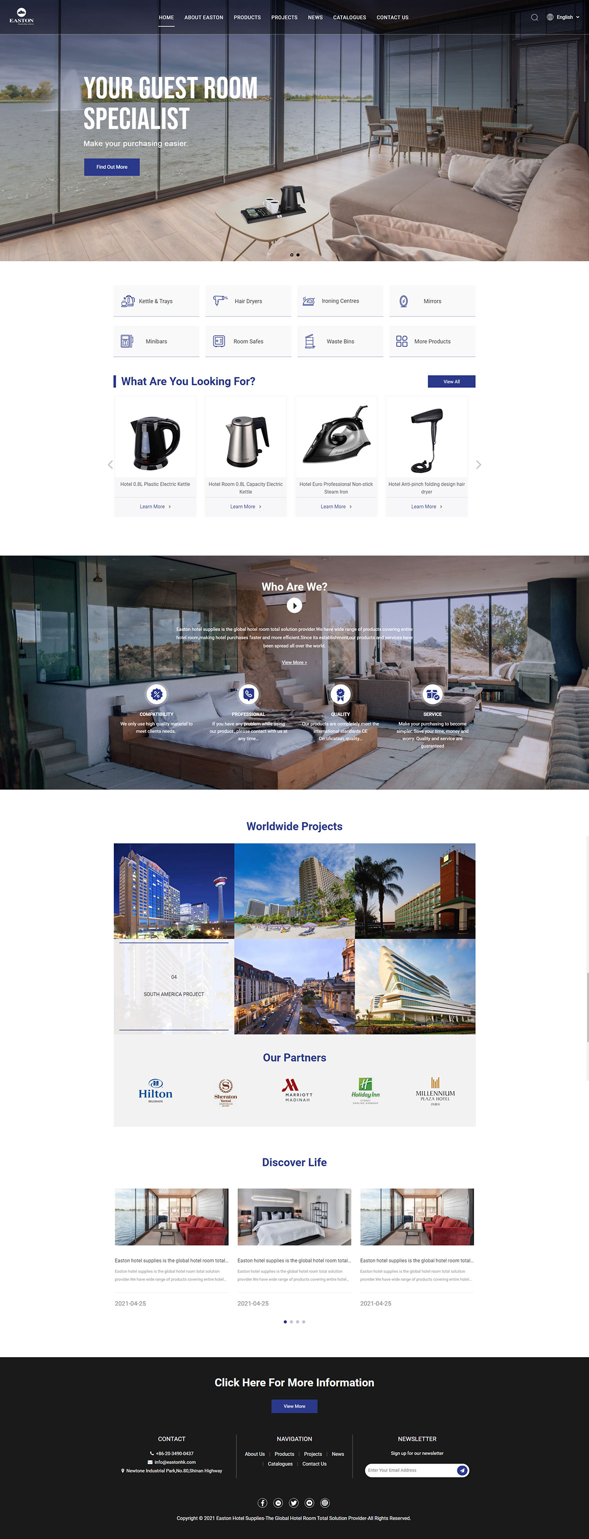 酒店用品外贸网站建设案例