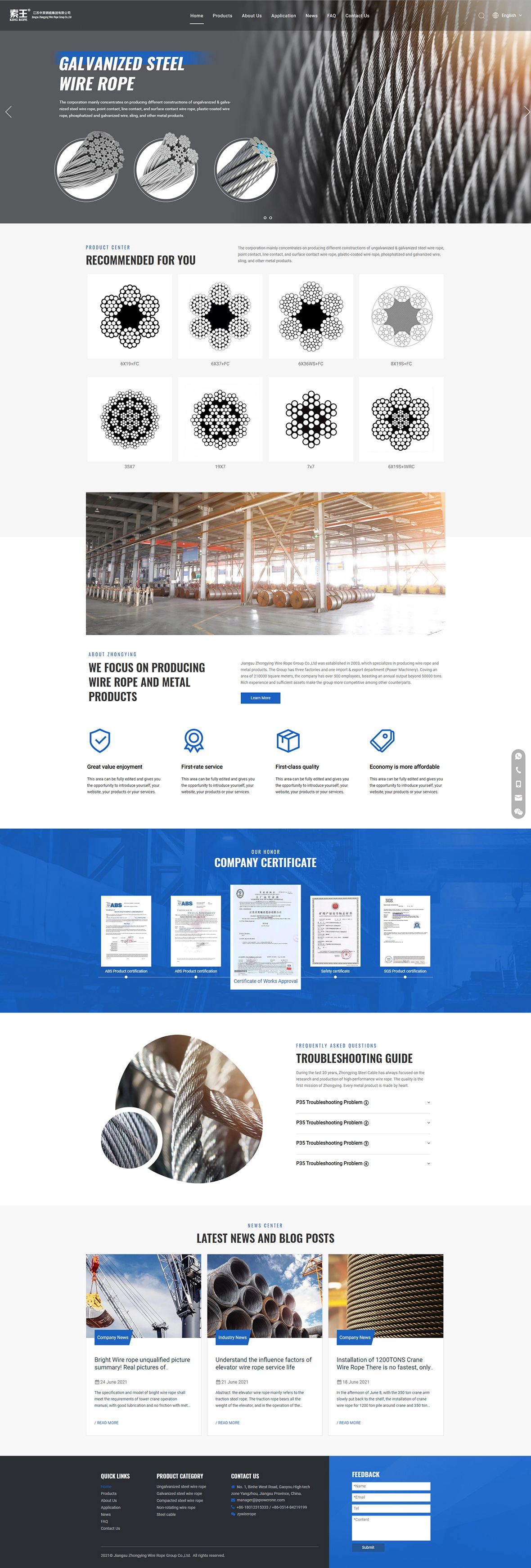 Ungalvanized Steel wire rope, Galvanized steel