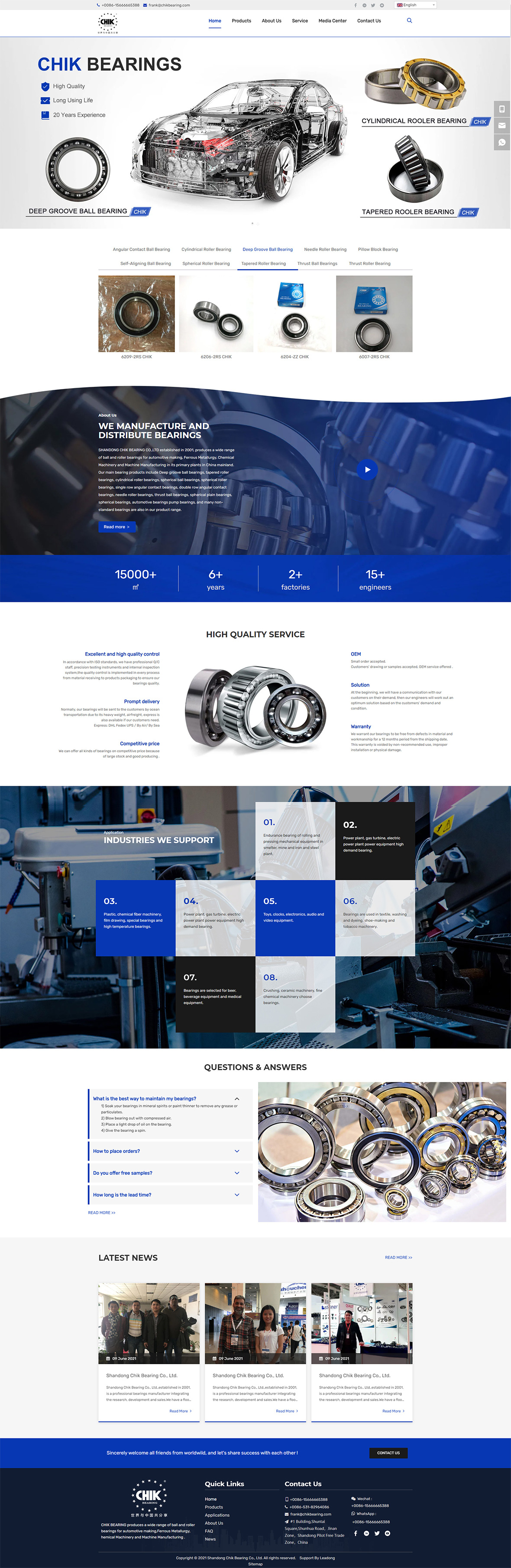 轴承行业外贸网站建设案例