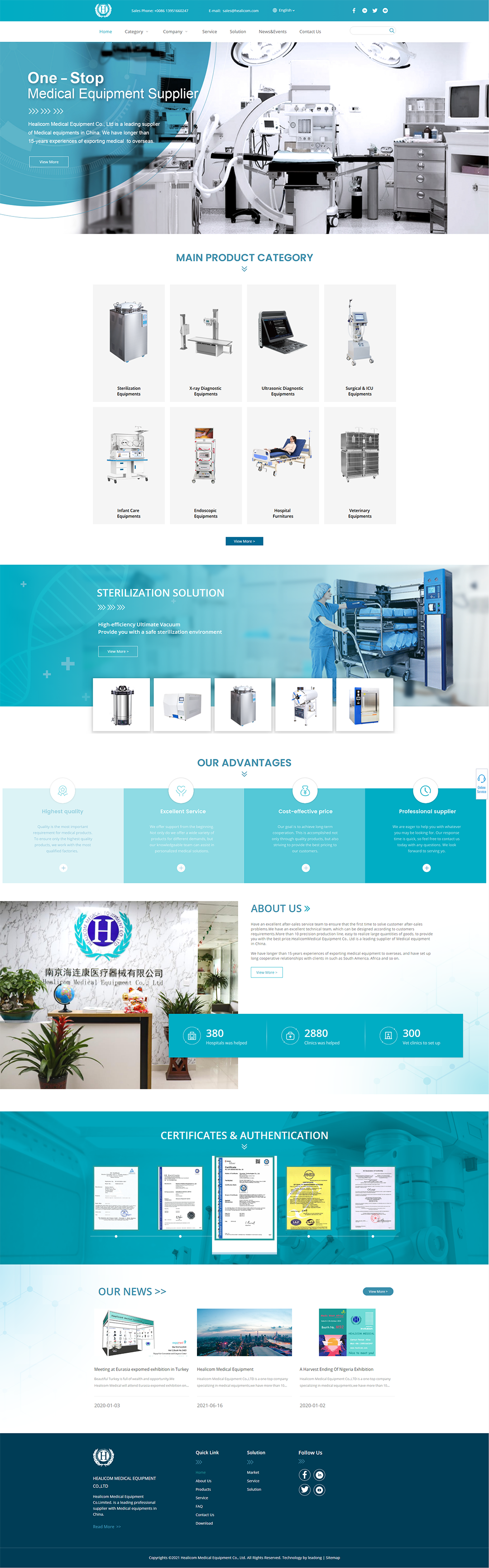 Sterilizer, Ultrasound scanner, Infant medical equ