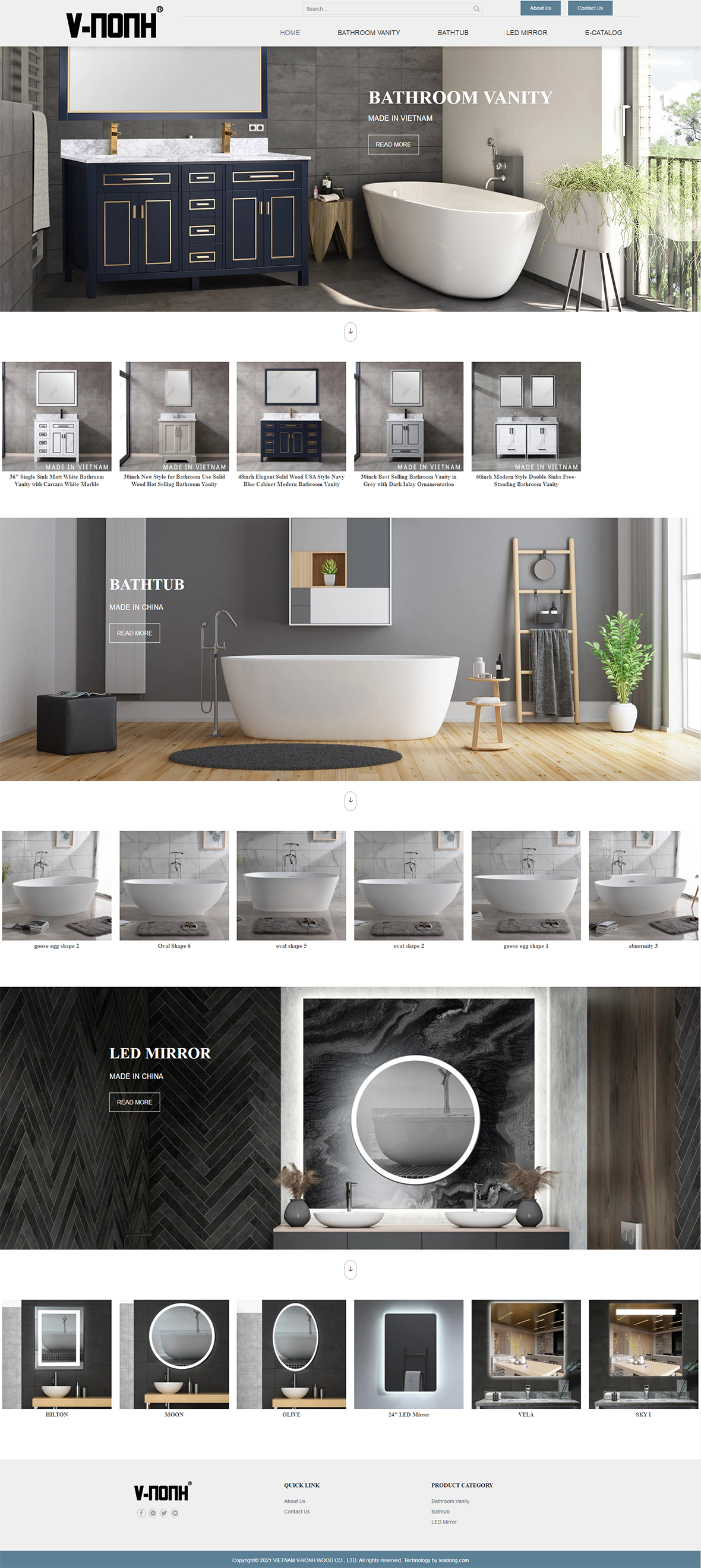 Bathroom vanity, Bathtub, LED mirror &ndash; V-NONH