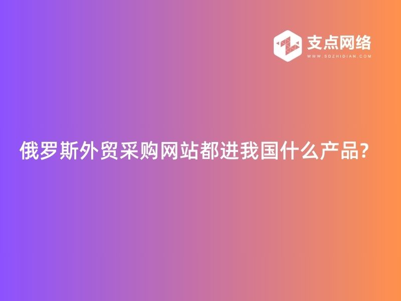 俄罗斯外贸采购网站都进我国什么产品?