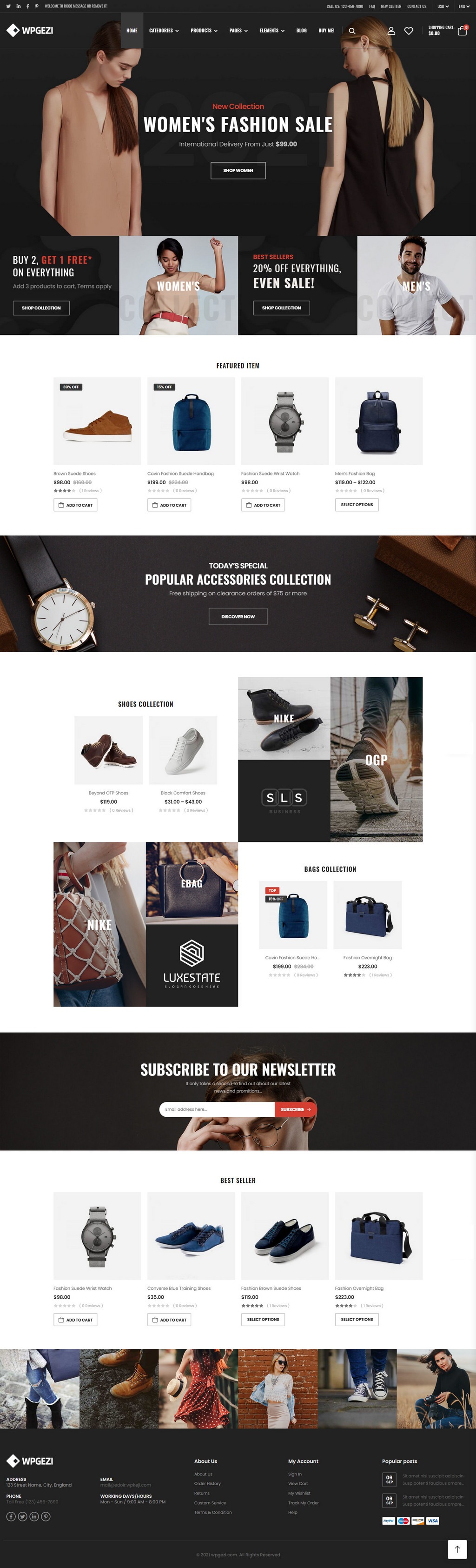 服饰鞋子外贸独立站