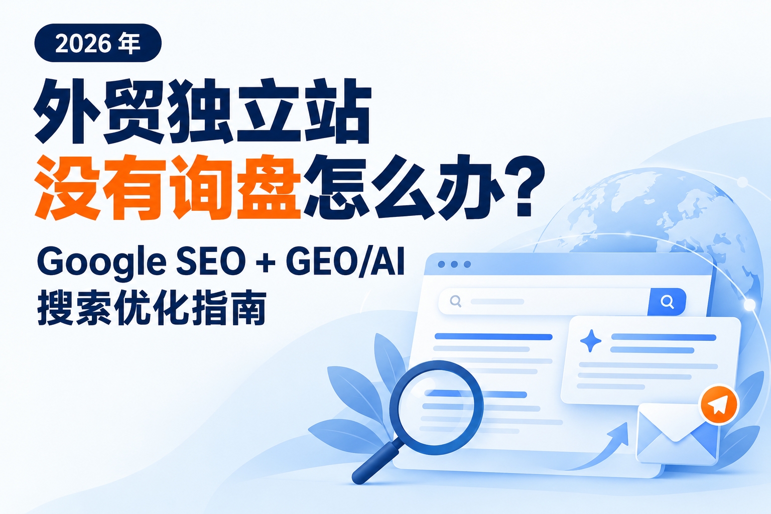 外贸独立站没有询盘怎么办？2026 年 Google SEO + GEO/AI 搜索优化完整指南