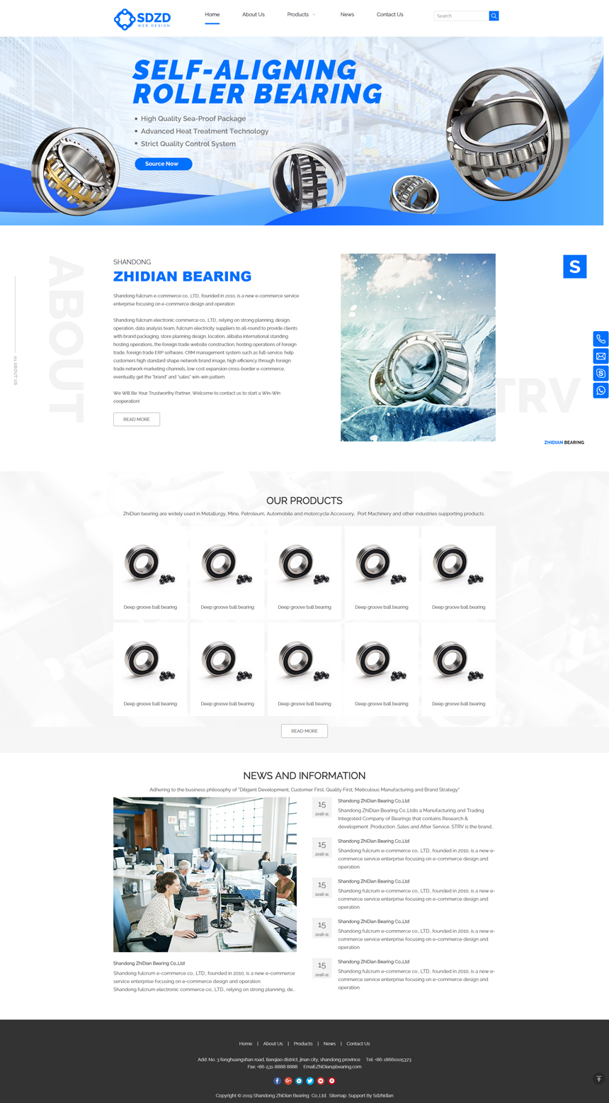 英文白色机械五金网站建设模板