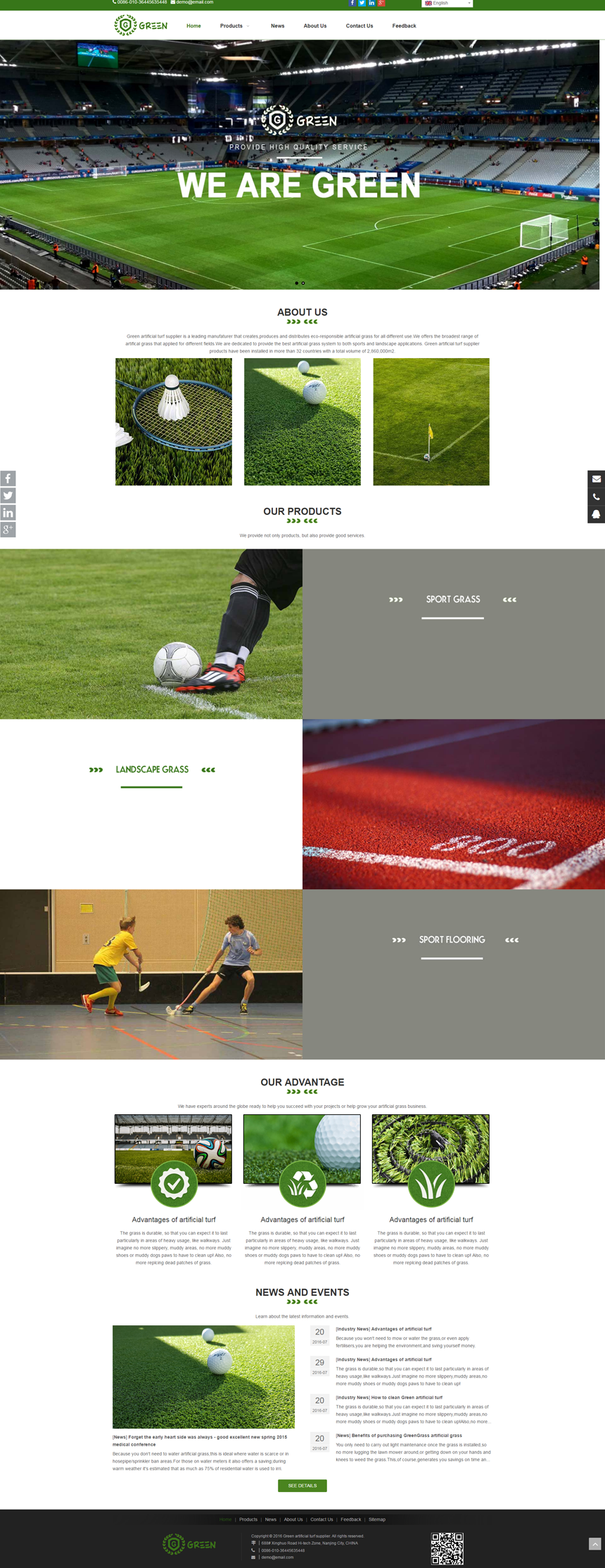 英文绿色工业设备网站建设模板