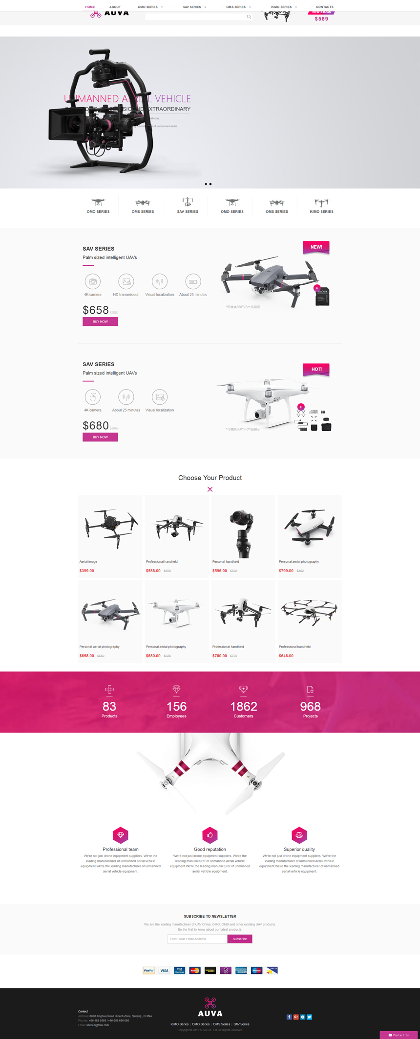 英文红色数码电子网站建设模板