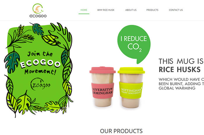 大连上谷生态科技环保纸杯、餐具外贸网站设计案例