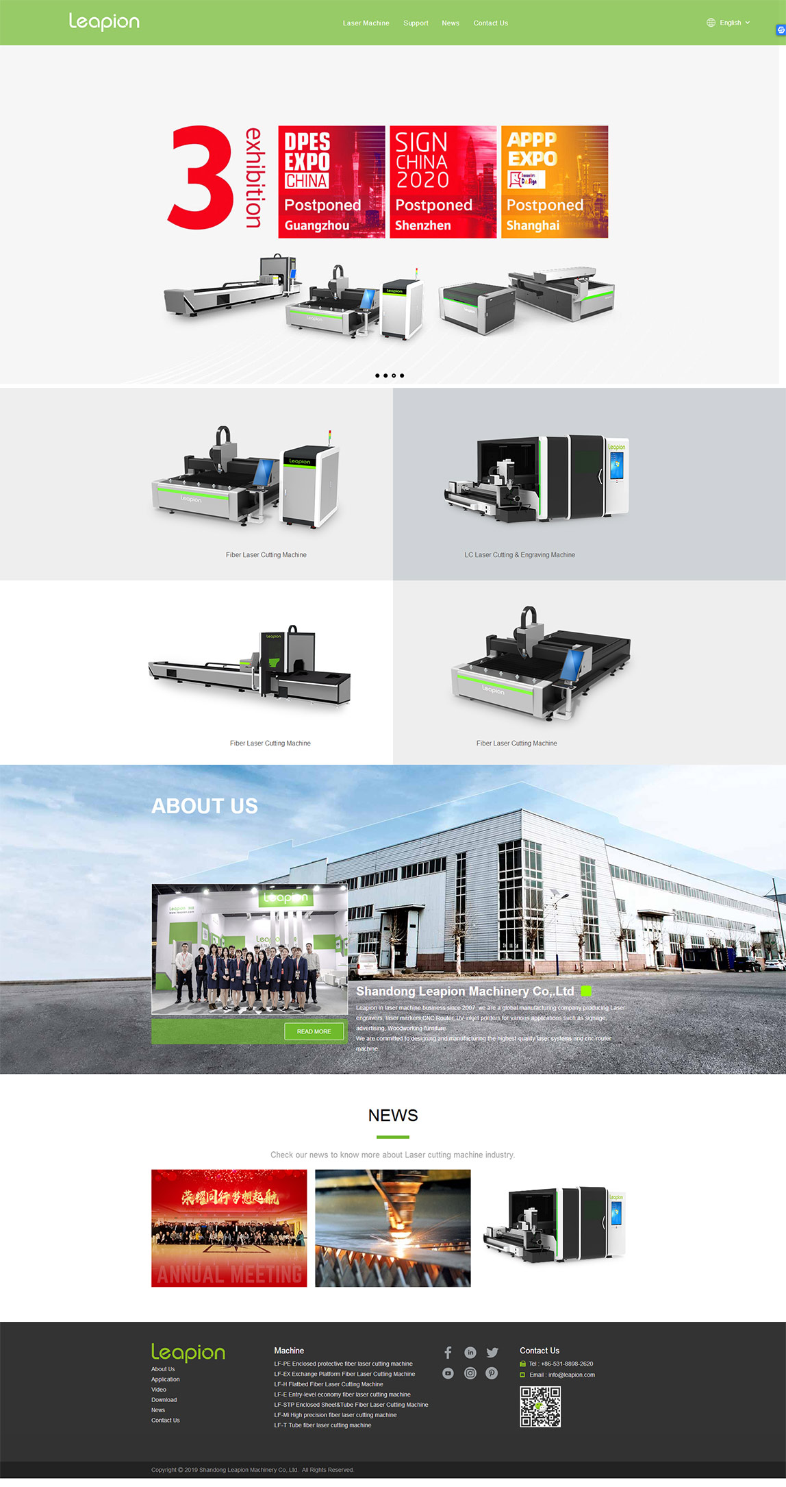 济南外贸网站建设案例-激光机多语言营销网站-高端定制1