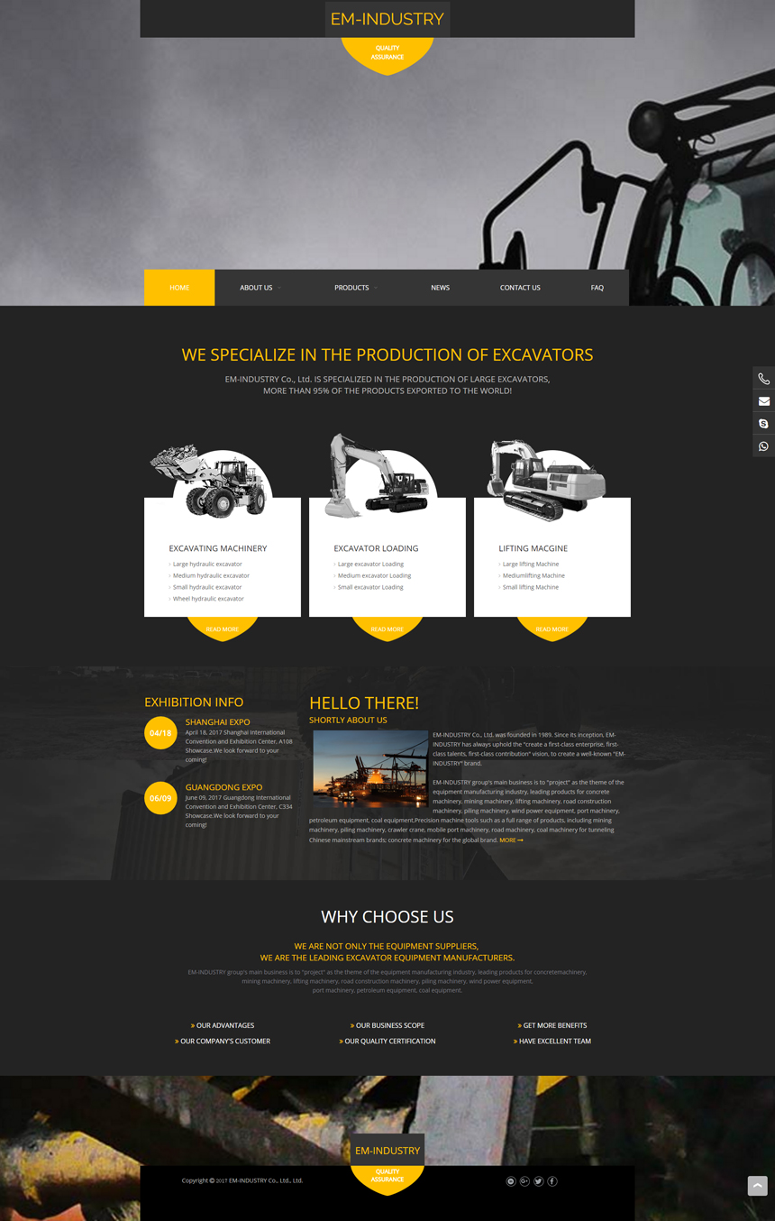 英文黑色机械五金网站建设模板-编号-ZD-62