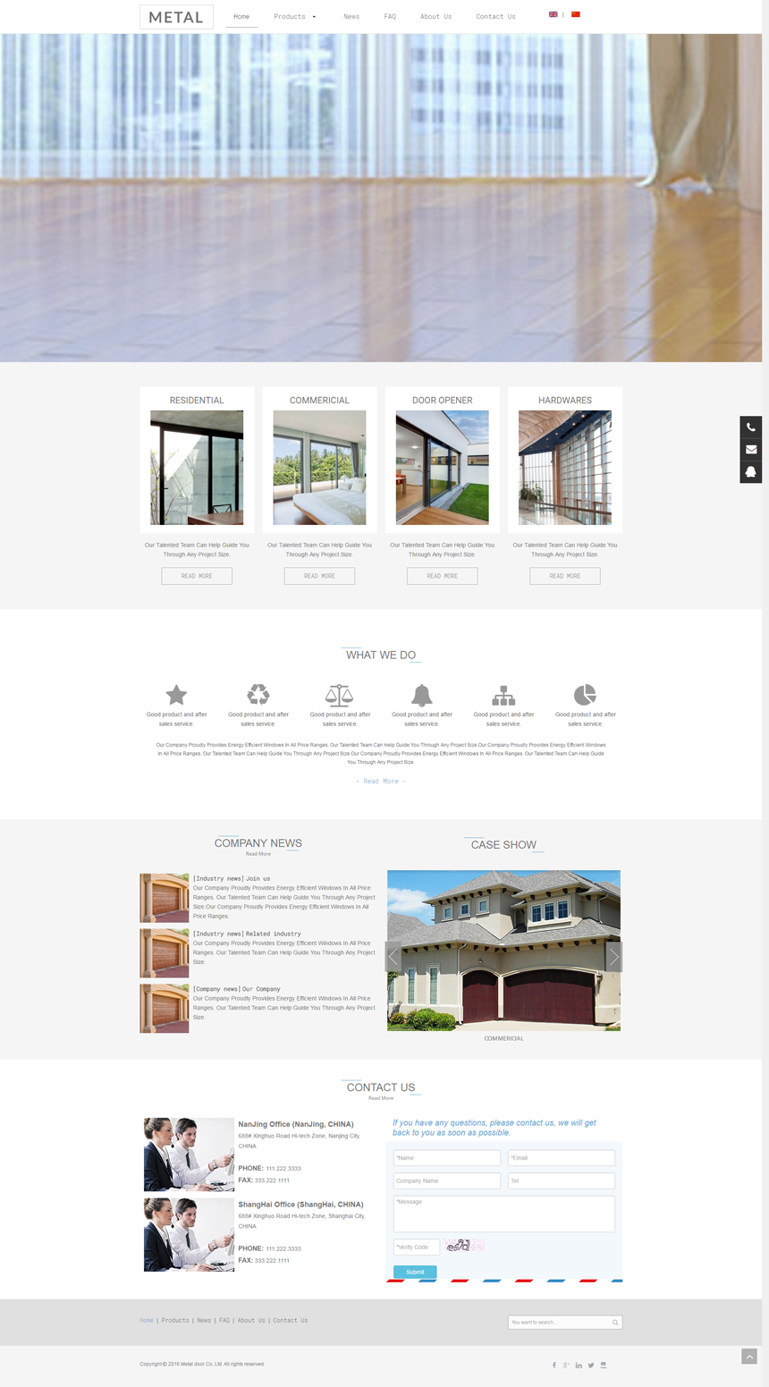 英文蓝色家装建材网站建设模板
