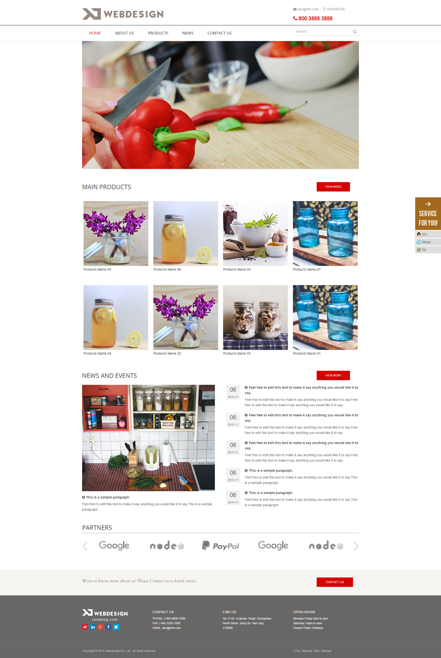 英文日用百货网站建设模板